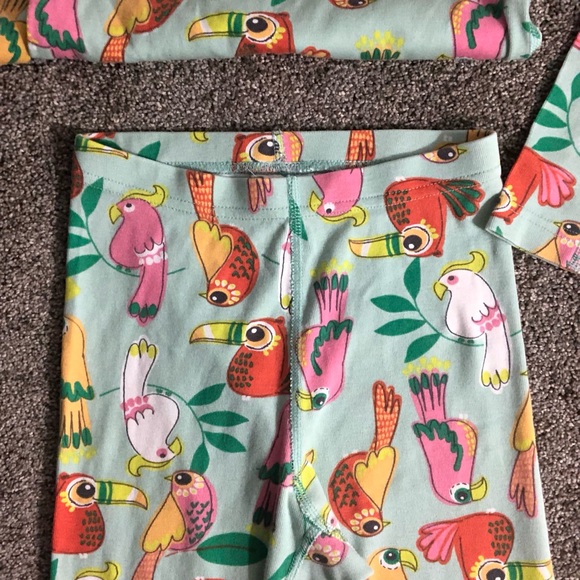 Hanna Andersson HannaJams Girl Print Lj Long John in Tropical Birds Mint Size 8 - Picture 8 of 16